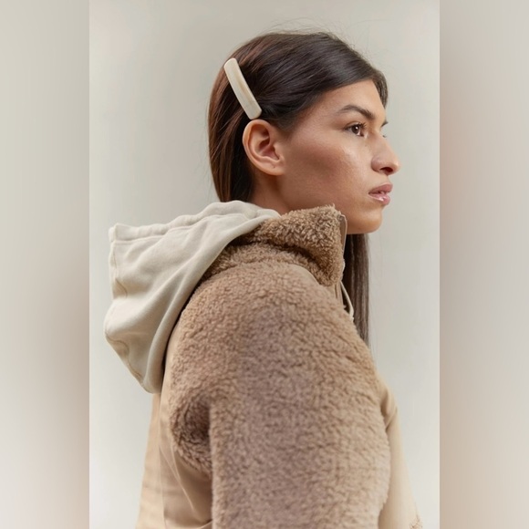 Girlfriend Collective Mushroom Everyone Half-Zip Fleece 9 Teddy Pullover Tan 3XL - Picture 3 of 9